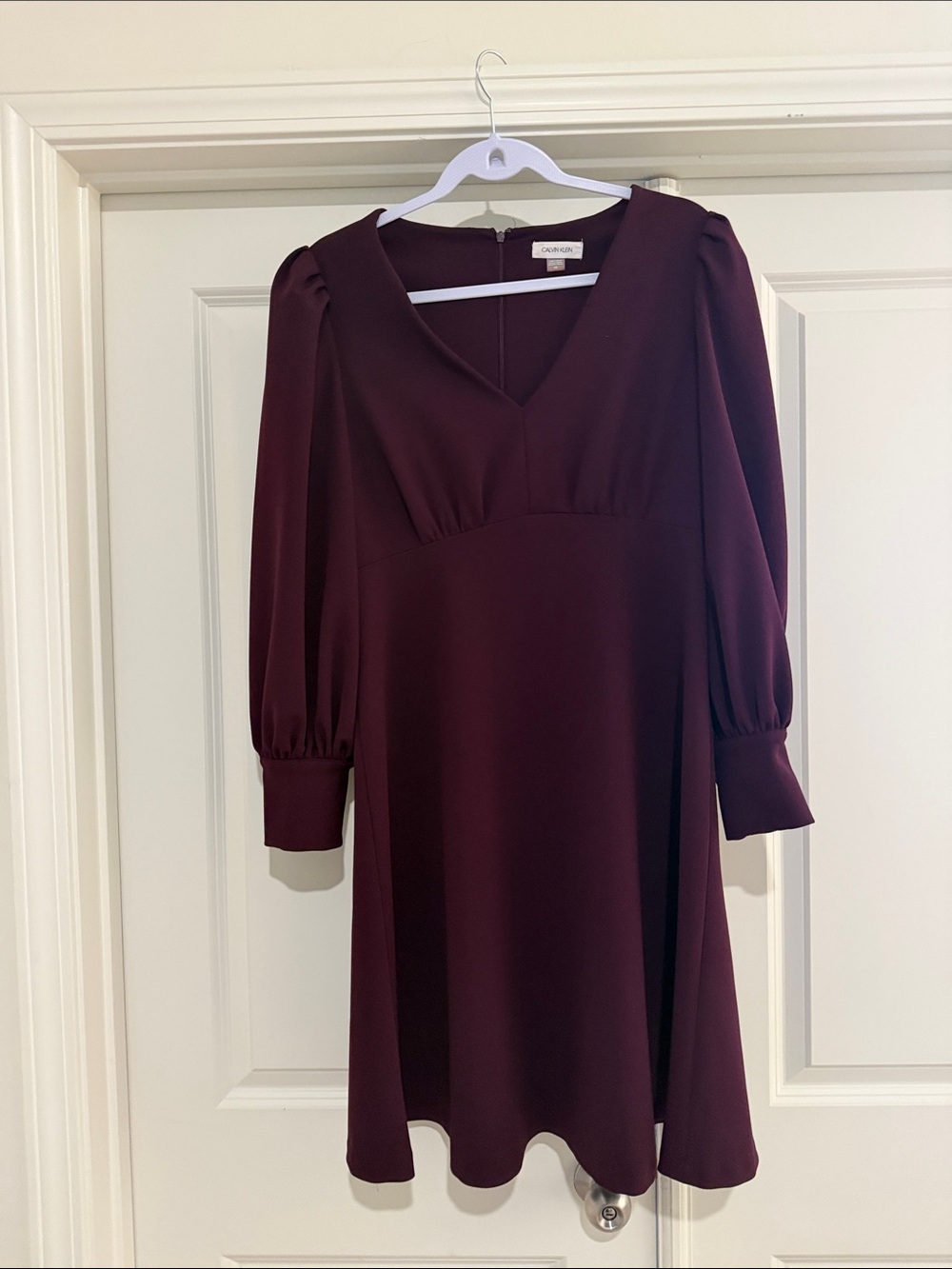 Cami NYC Long Sleeve V-Neck Wine Dress